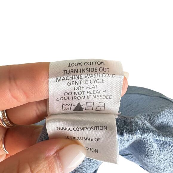 Mud Pie NWT Finnigan Blue Smocked Off the Shoulder Ric Rac MIni Dress Coastal - Picture 11 of 11